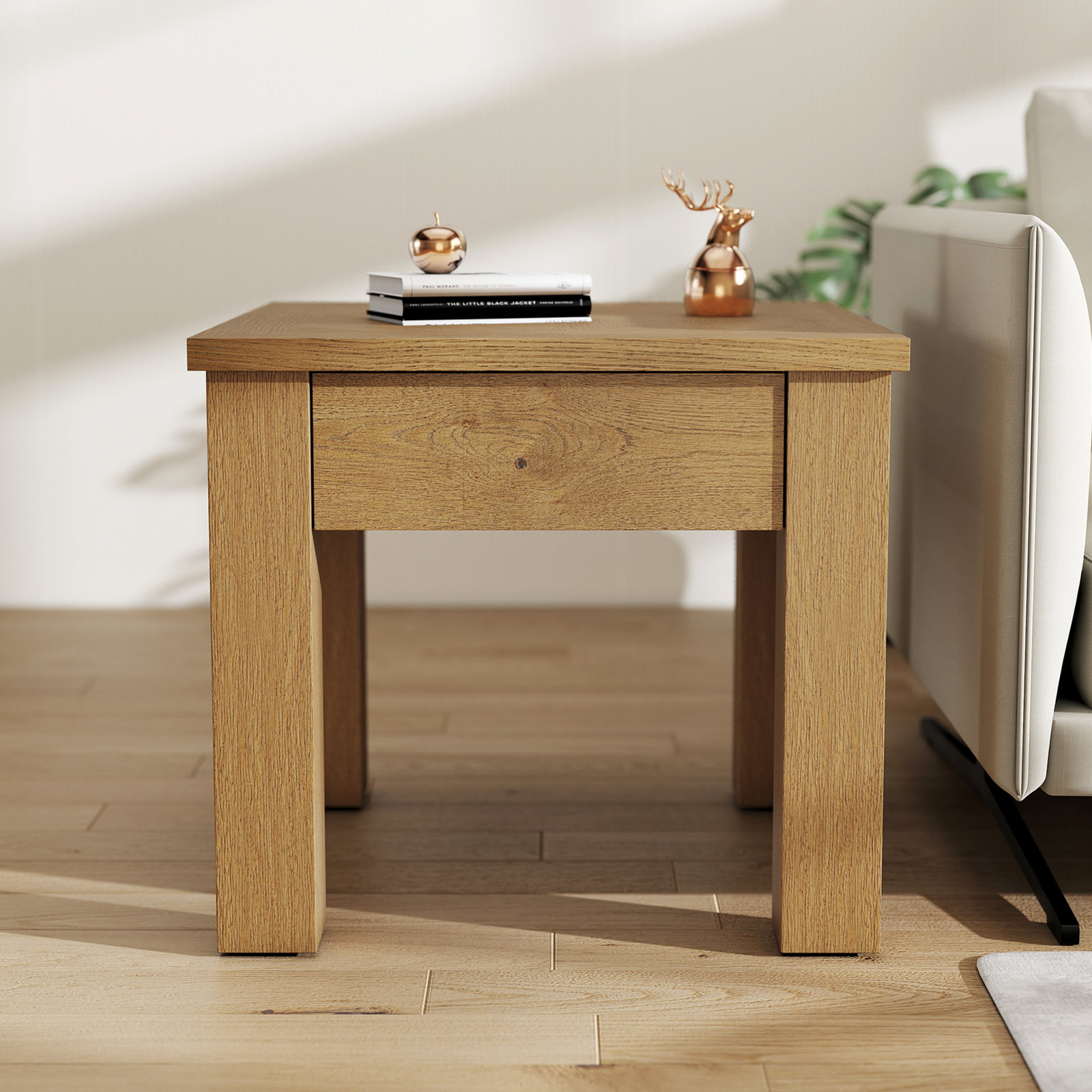 Dutton 26" Oak End Table, Mid Tone Oak
