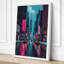 Neon City Rain Modern - Wrapped Canvas-1371508063-1371508058
