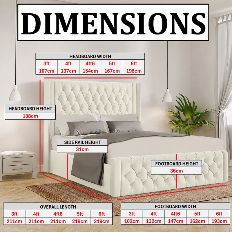 Barrientez Upholstered Ottoman Storage Bed, Parliament, Small Double (4')