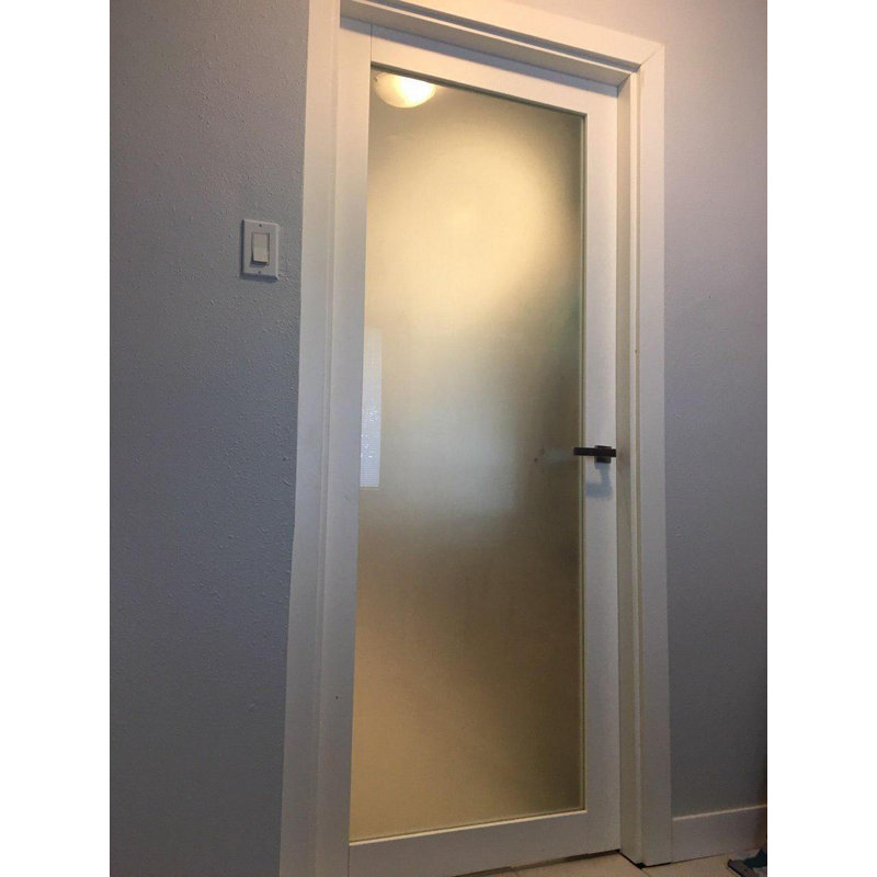 Porte standard en verre givré Planum, 32 po x 80 po, Satin blanc