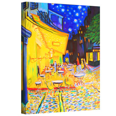 "café terrace par vincent van gogh" par susi franco, reproduction d’art sur toile tendue