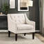 Chaise beige contemporaine avec structure en contreplaqué et tissu de revêtement texturé-242813956