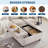 36" Square Storage Ottoman, Lift Top Coffee Table Bench with Wood Legs, Multi-Use Footrest, Beige-1681559432