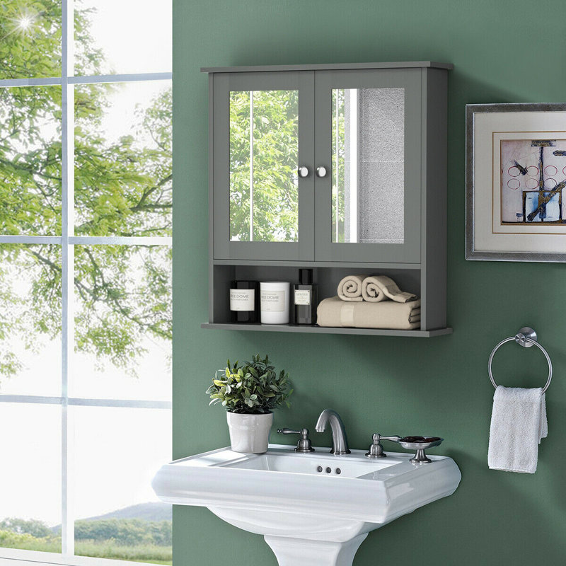Leshanti Wall Bathroom Cabinet, Gray