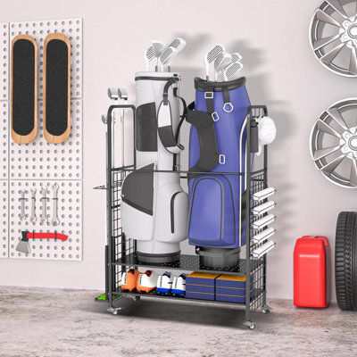 Golf Bag Storage Garage Organizer  Golf Bag Organizer Golf Club Rack And Golf Equipment Accessories Rack