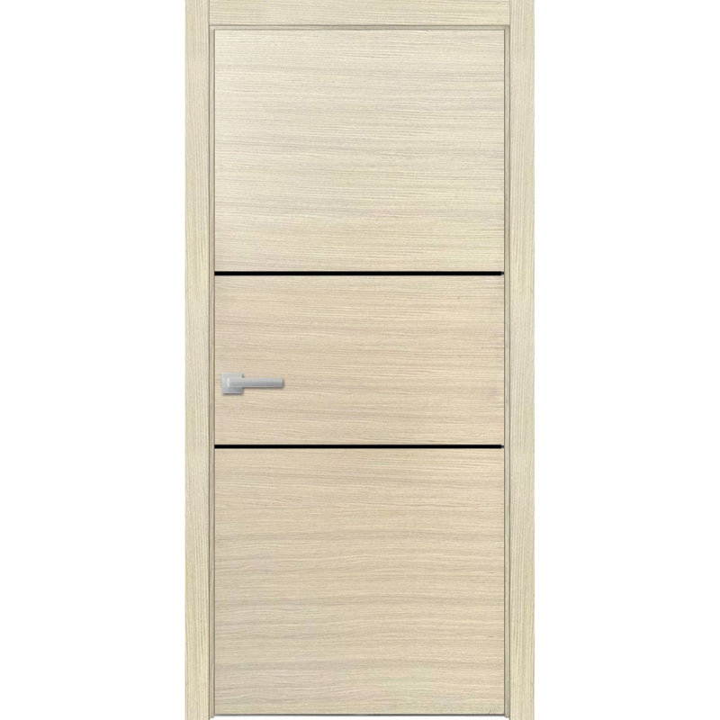 Modern Wood Interior Door With Hardware | Planum 0014 Walnut | Single Panel Frame Trims | Bathroom Bedroom Sturdy Doors