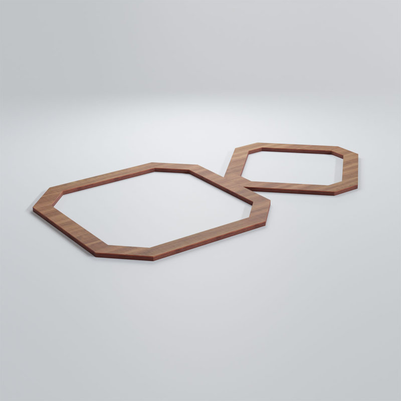 Panneaux muraux en bois Lockhart, Noyer, H 7,375 po x l 12,625 po x P 0,375 po