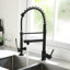 Commercial Kitchen Faucet Pull Down Sprayer Black And Nickel,Single Handle Kitchen Sink Faucet