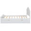Lit plateforme double en bois avec tête de lit, pied de lit et lit gigogne simple pour un gain de place et de durabilité-338034932