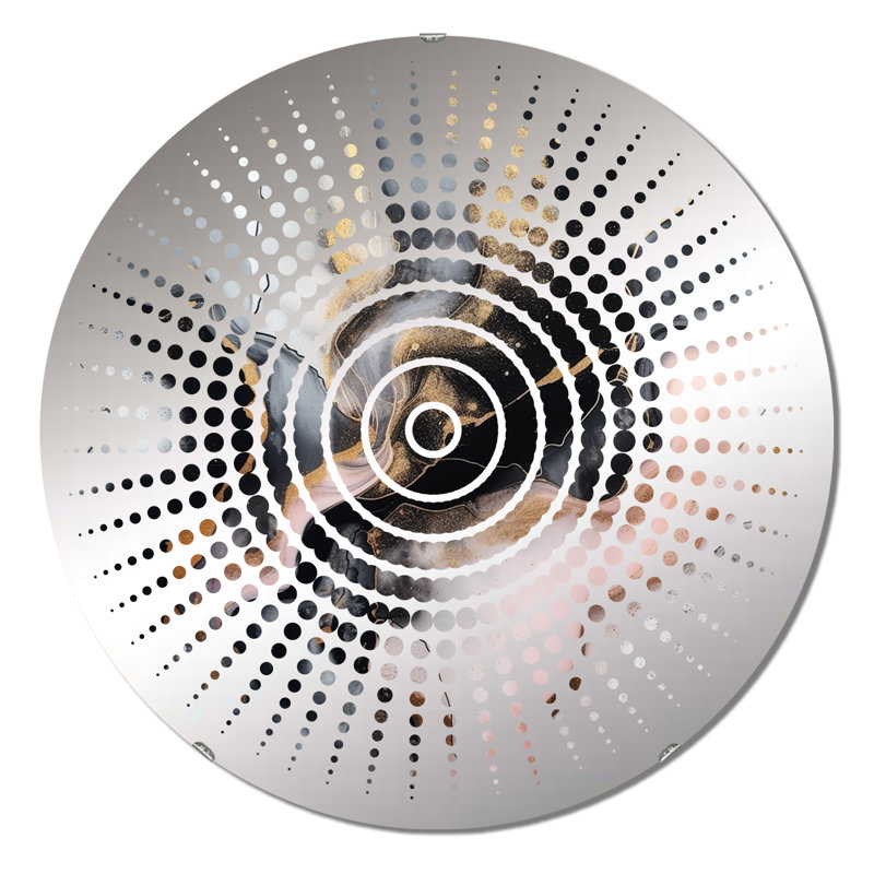 Miroir mural noir cercles éclaboussés, 31,4 po x 31,4 po