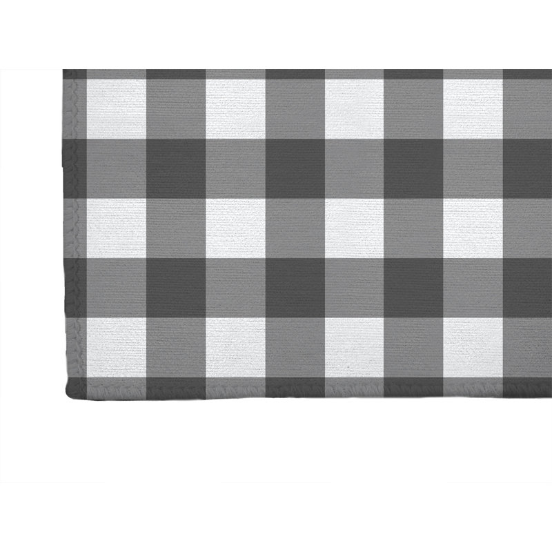 Proper Gingham Non-Slip Outdoor Rug, Runner 2'6" x 8'
