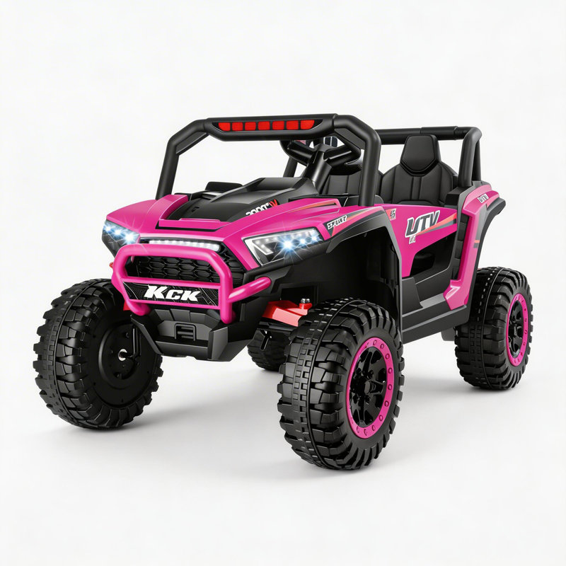 Voiture UTV 2 places Alex de 24 volts avec télécommande Alex, moteurs à piles de 400 W, conception XXL, volants, facile à assembler, tableau de bord / DEL / klaxon / Bluetooth