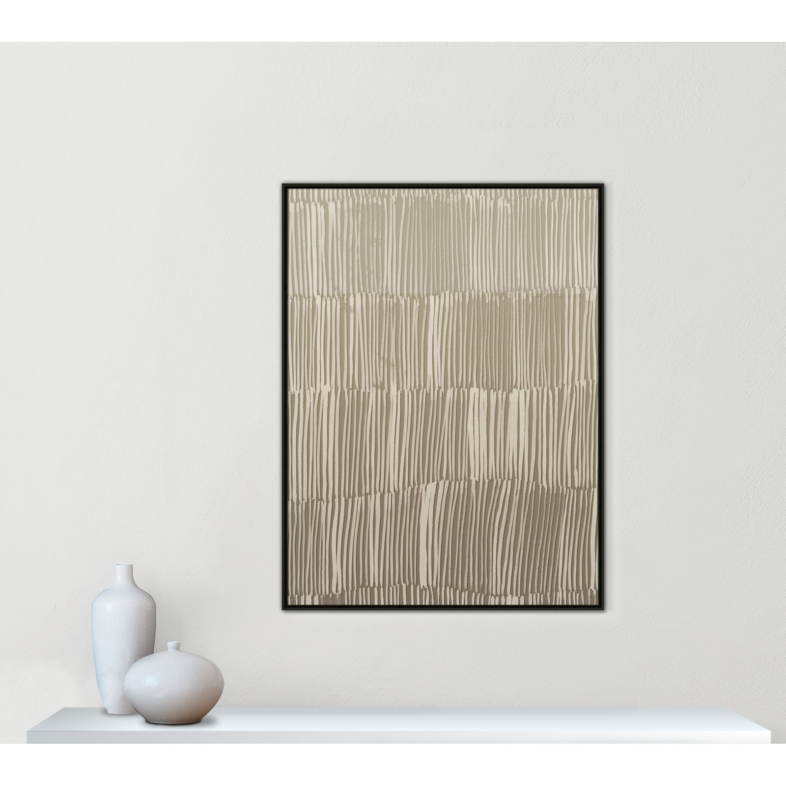 Linear Calm II Print by , 49.5" H x 37.5" W, Espresso Floater