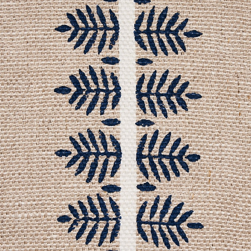 Tissu imprimé à la main Alva, Bleu