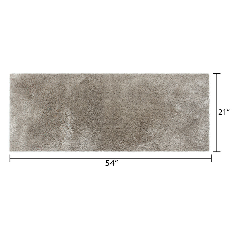 Tapis pour salle de bain luxueux en microfibre - 21 po x 54 po, Beige