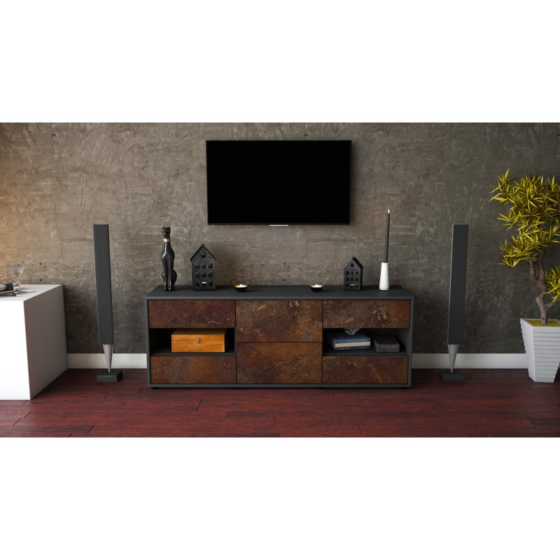 Ybanez TV Stand, Rust / Matte Anthracite