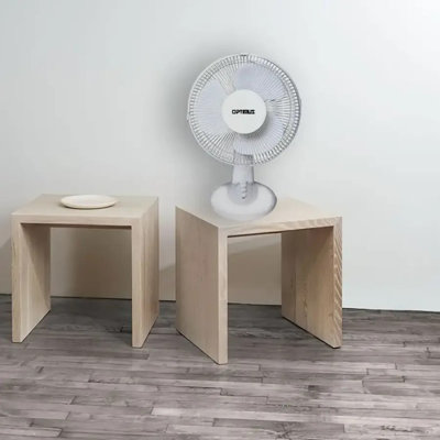 Optimus 12 Inch Oscillating Table Fan In White – Compact 3-speed Desk Fan With 90° Oscillation For Home, Office, Or Bedroom