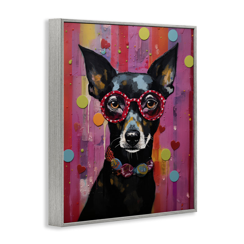 Dobermann, chien avec lunettes, estampe numérique par LSR Design Studio be-576, Estampe numérique Farmhouse