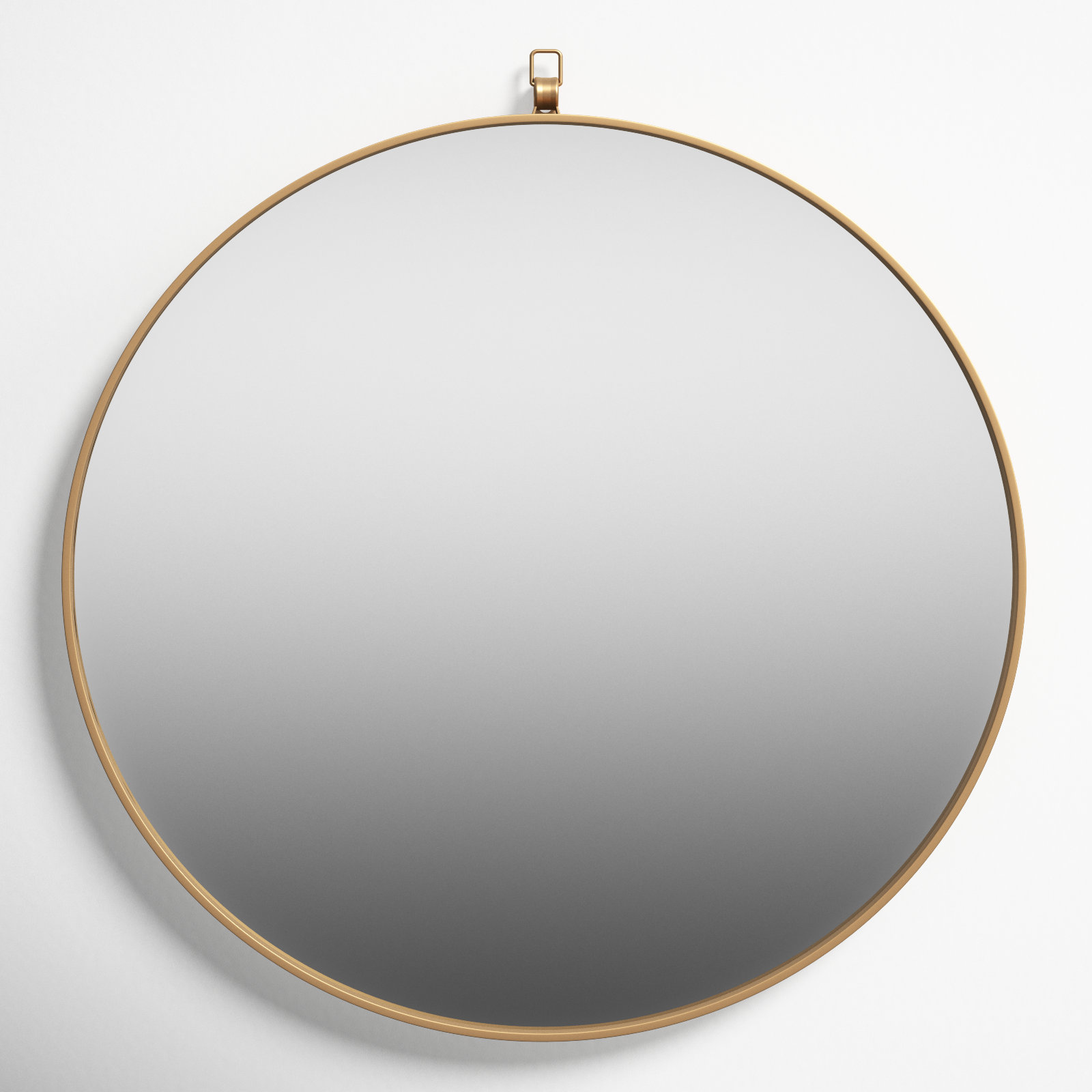 Cassie Metal/Manufactured Wood Round Wall Mirror, Brass, 21" x 21"