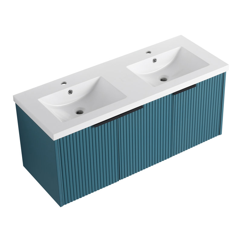 Wall-Mounted Bathroom Vanity, Lake Blue