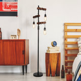 Lampe sur pied à branches en bois à intensité variable 68 po