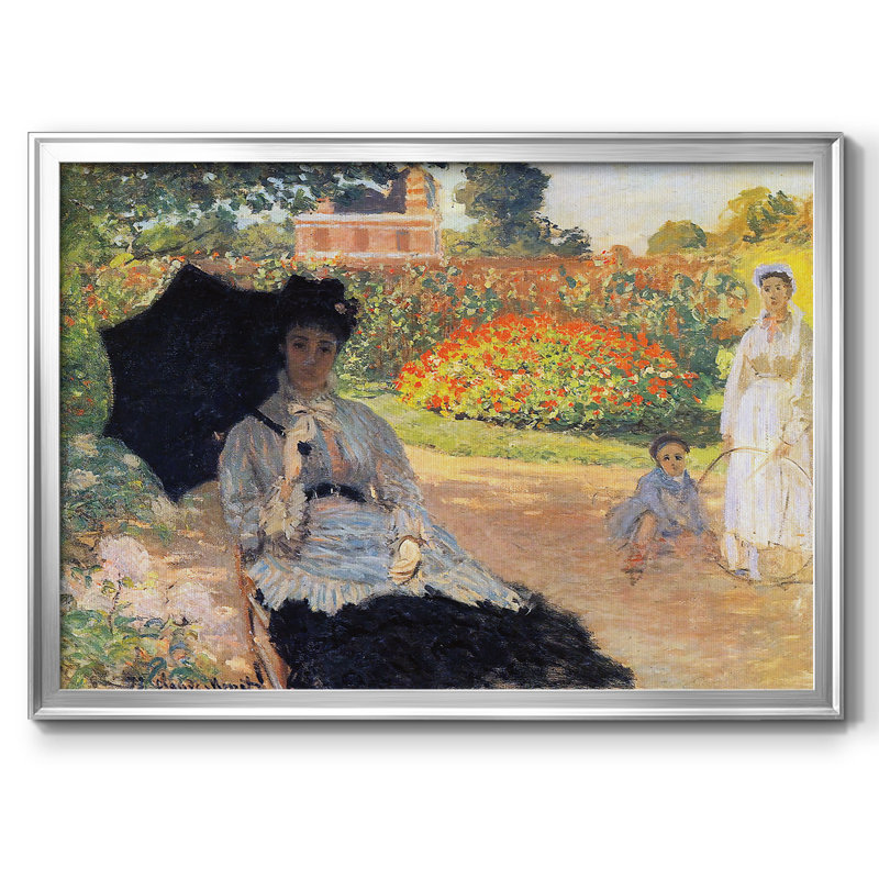 Camille Monet In The Garden, 1873, reproduction d'art sur toile, Argent, H 30 po x l 44 po x P 1,5 po
