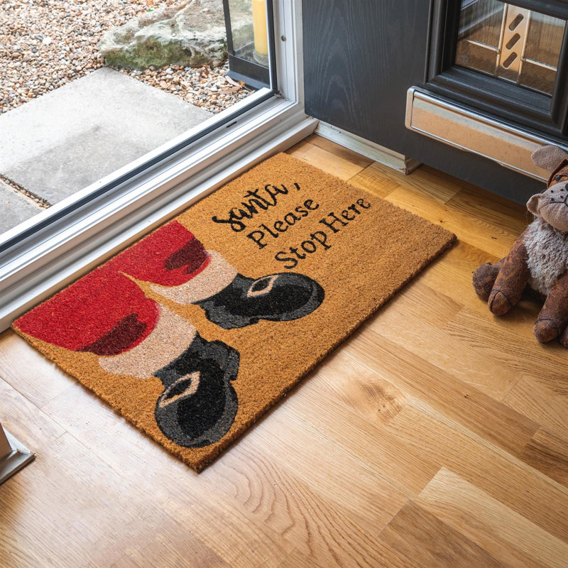 Nicola Spring - Christmas Coir Door Mat - 60 x 40cm - Santa