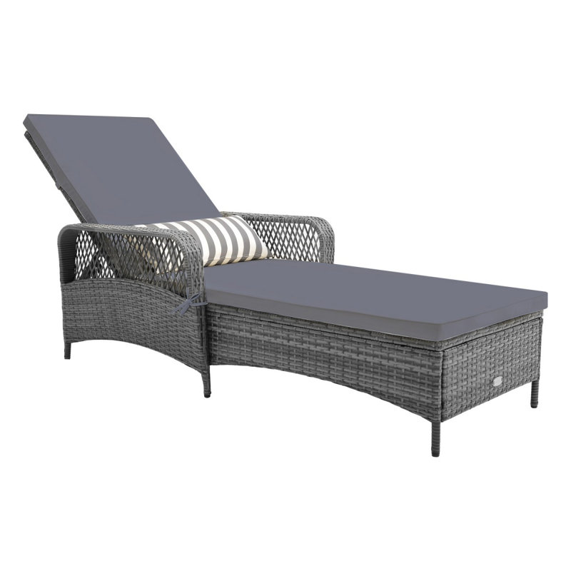 Coussin inclinable Costway Pe Rattan, Brun, Blanc