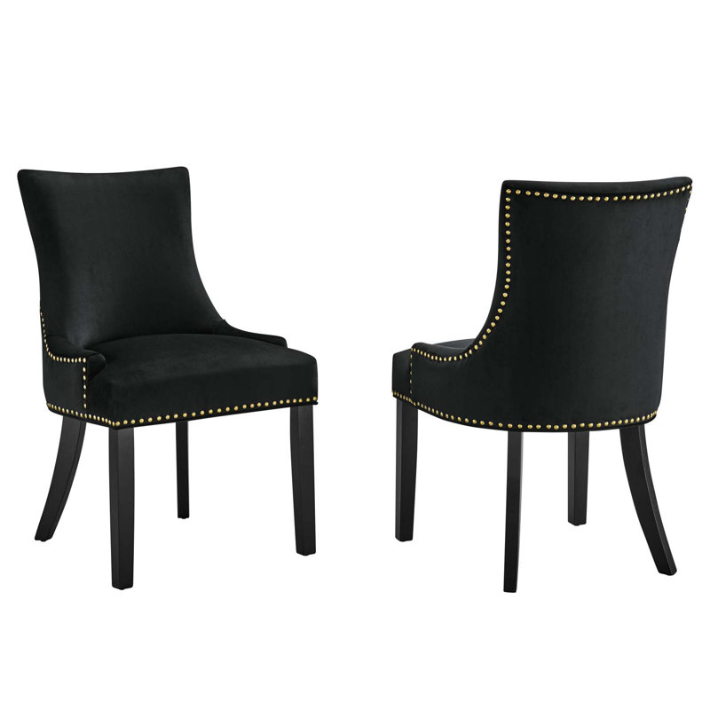 Modway Marquis Performance Velvet Dining Chairs, Black