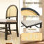 7-piece Farmhouse Dining Set - 59.8" Table & 6 Rattan Chairs-2132373506-2132373505