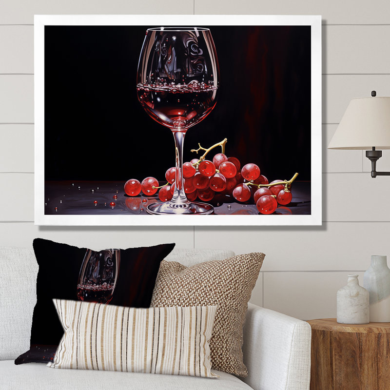 " Garnet Glimmer ", 30" H x 40" W x 1.5" D, White Single Picture Framed