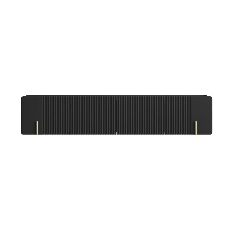 Berthia Unfinished TV Stand for TVs up to 55", Gold/Black
