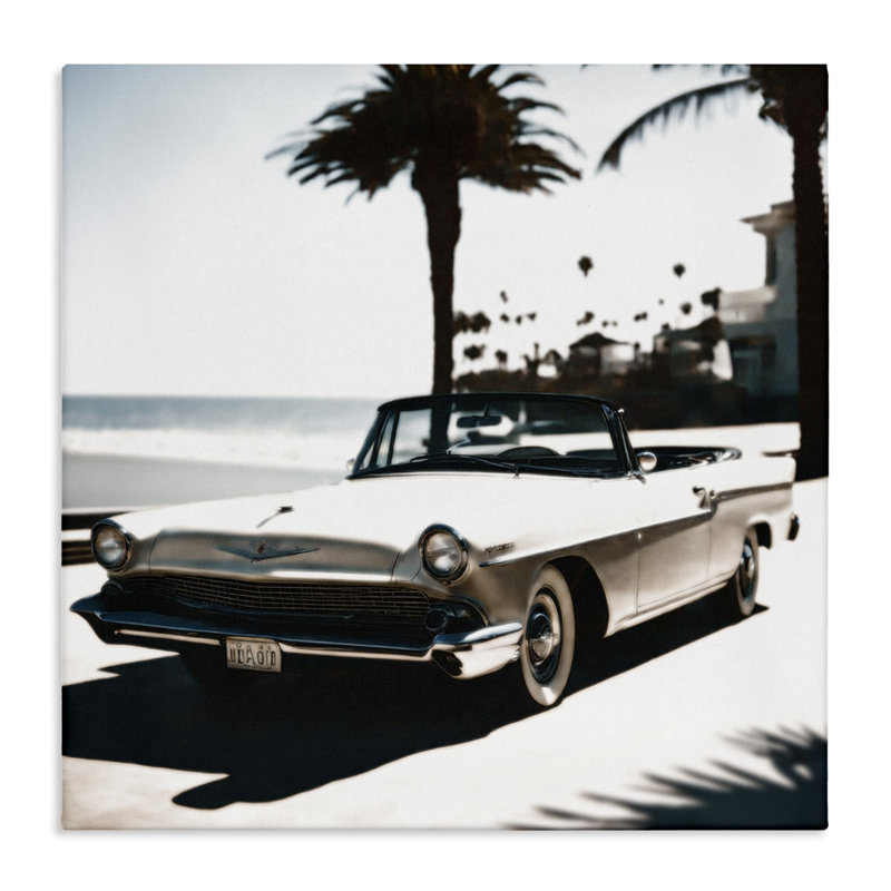 Art mural sur toile de voiture ancienne californienne par Noah Bay, H 30 po x l 30 po