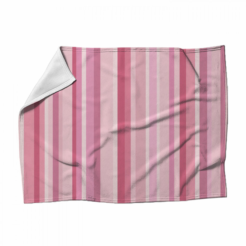 Stripes Fleece Throw Blanket - Pattern Throws for Sofas or Beds, 51in W x 60in H