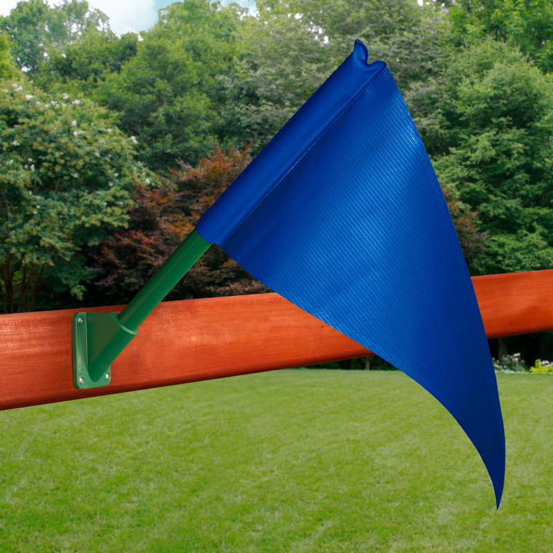 Plastic Flag and Flagpole Set, Blue