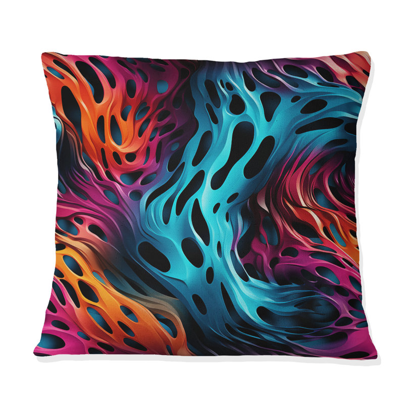 Coussin Futuristic Striped Fusion I - Abstract Abstract, H 18 po x l 18 po