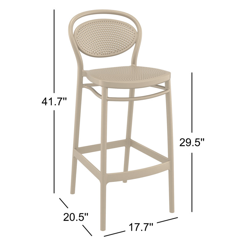Tabouret de bar pour le patio Farrah, Taupe, Tabouret de bar (siège d'une hauteur de 29,5 po)