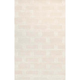 Geometric Handmade Hand Tufted Rectangle 7'9" x 9'9" Wool/Cotton Area Rug in Ivory