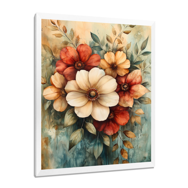 Hartley - Floral Wall Art, H 40 po x l 30 po, Reproduction encadrée d'une seule photo, Blanc