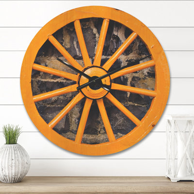 Horloge murale jaune