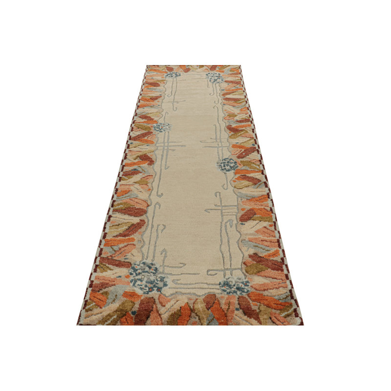 Art Deco Hand Knotted Wool Geometric Area Rug, Rectangle 6' x 9'