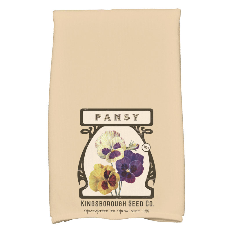 Alberts Floral Tea Towel Kitchen Towel, Taupe