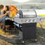 Barbecue 37 000 en acier inoxydable avec brûleur latéral - cuisson extérieure, barbecue de jardin, noir et argent 37 000, patio, noir / argent