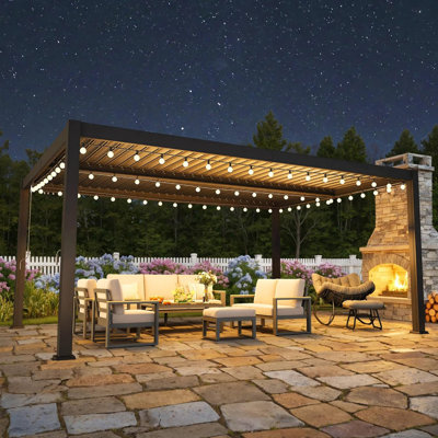 Pergola d'extérieur en aluminium avec persiennes indépendantes