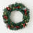 Artificial 24" LED Mixed Pine Christmas Wreath with Flocking, Pinecones and Berries, Green