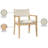Vina Linen Textured Fabric Dining Arm Chair-1382935933-1382935934
