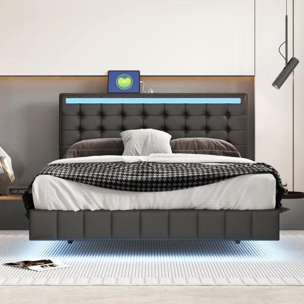 Brayden Studio® Cambryn Vegan Leather Platform Bed | Wayfair