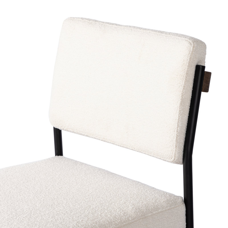 Benton Upholstered Stool with Metal Frame, Fayette Cloud/Polyester Blend, Bar Stool (30.3" Seat Height)