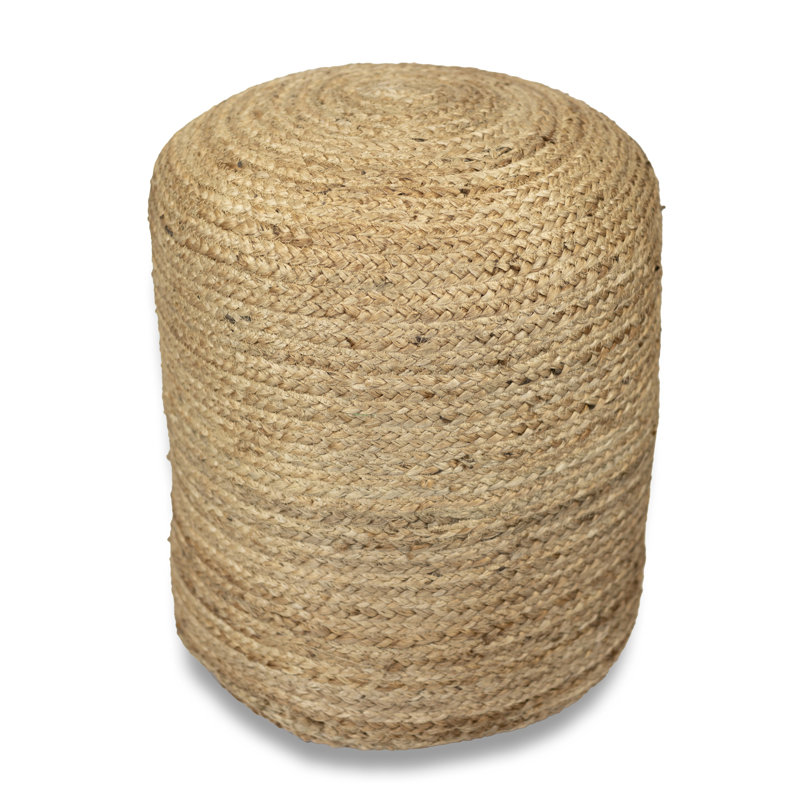 Pouf en jute naturel fait à la main 16 po x 16 po
