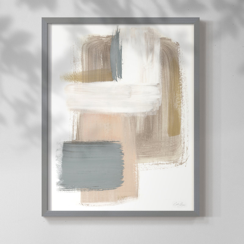 Soft Symmetry I Framed Print - Solid Wood, Gris, H 11 po x l 9 po